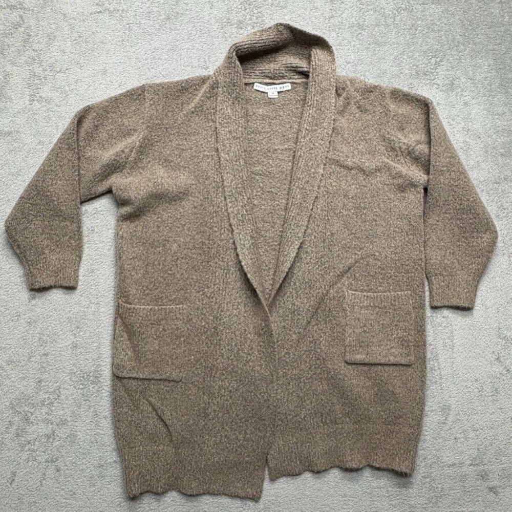 HYFVE Long Open Cardigan Medium Brown Front Pocket Sweater 1943